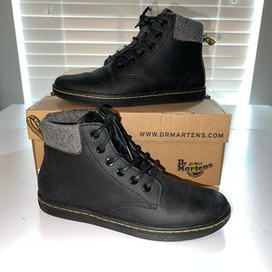 Dr Marten "Maelly" Boots Black Leather Gray Cuff
